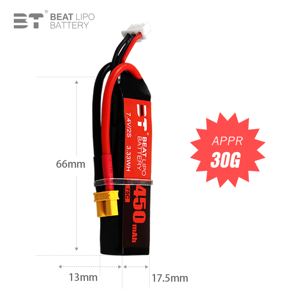 Bated 2s 7.4v 450mah 75c bater - Drone Battery Li-Ion avaliação e preço