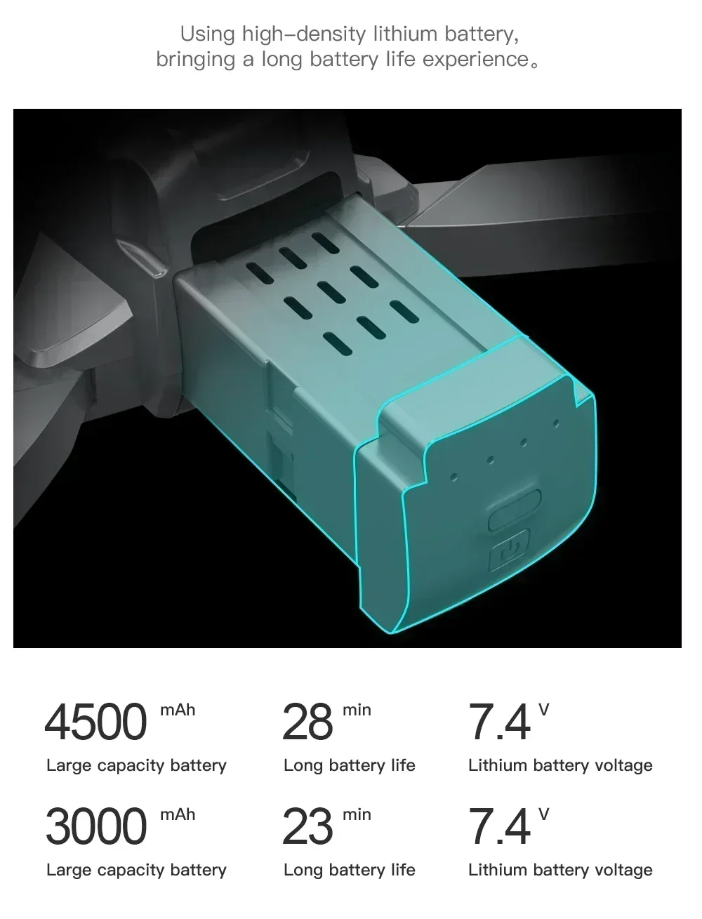 7.4v 4500mah L600 Pro Max Dron - Drone Battery Li-Ion avaliação e preço